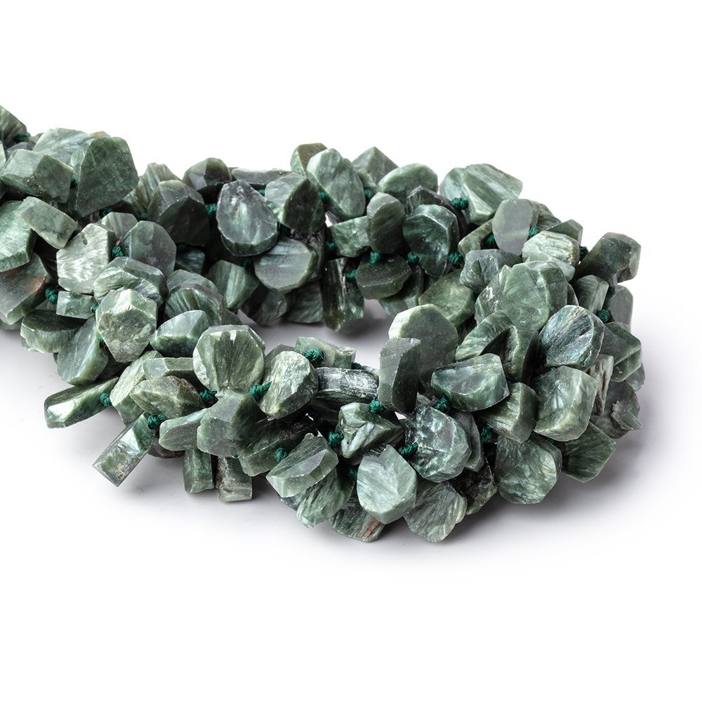 12x9-14x11mm Seraphinite Top Drill Freeshape Beads 16 inch 48 pieces - Beadsofcambay.com