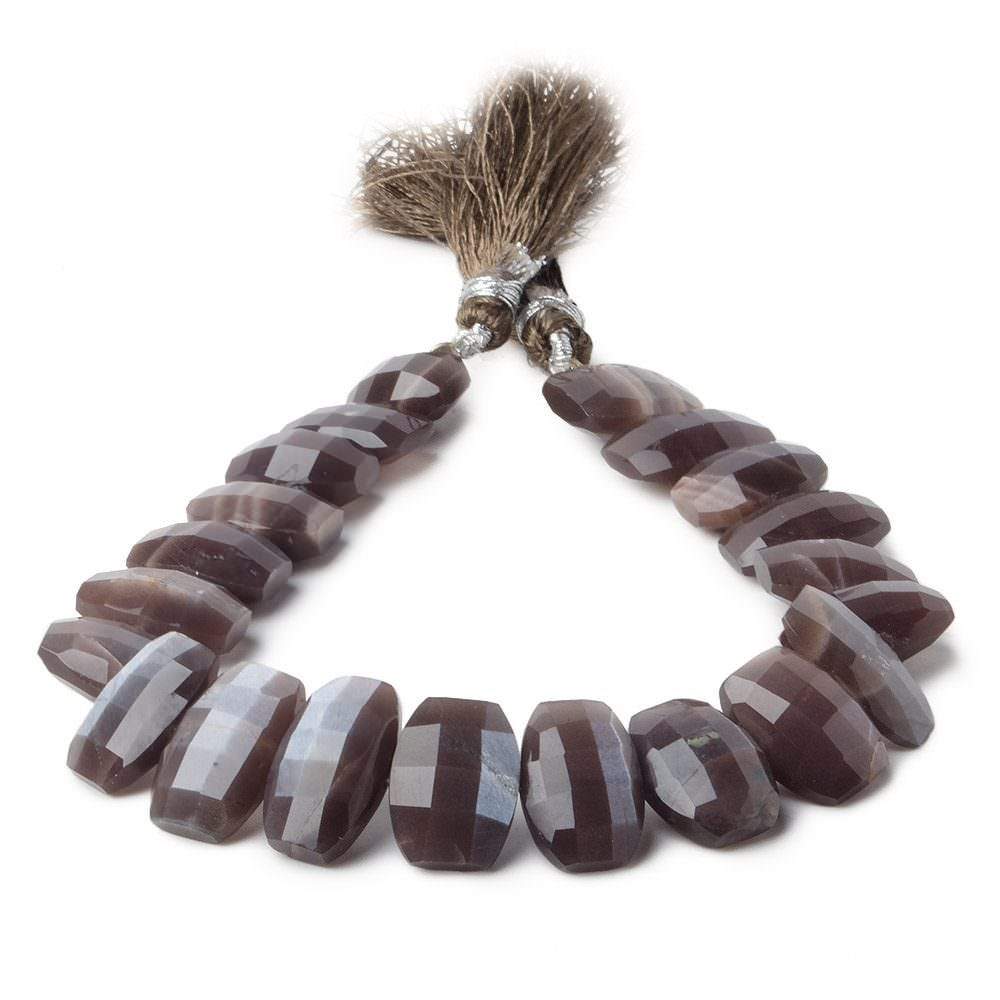 12x9-15x10mm Chocolate Moonstone Side Drill Cushion Beads 8 inch 21 pcs - Beadsofcambay.com