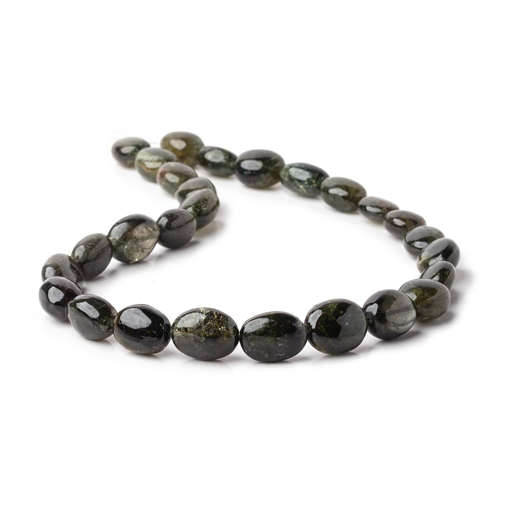 12x9-15x11mm Green Tourmaline Plain Nugget Beads 15.75 inch 27 pieces - Beadsofcambay.com