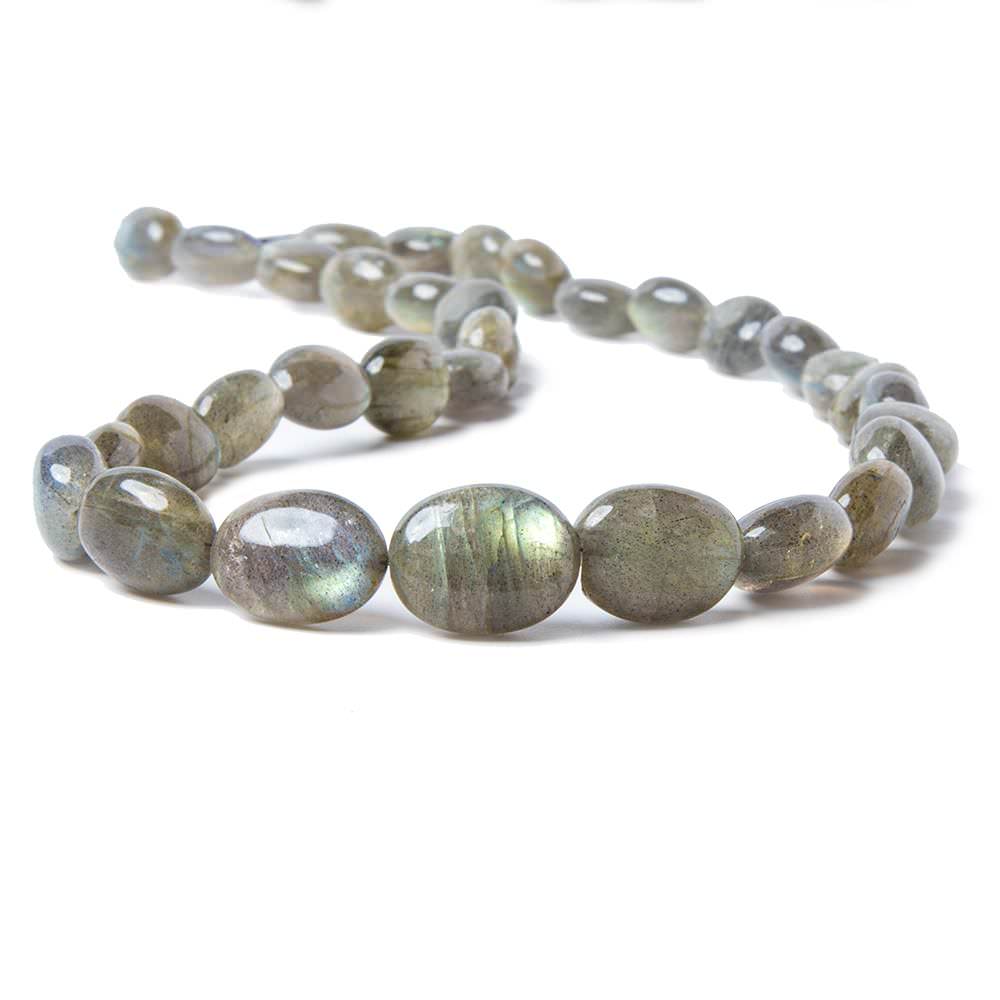 12x9-16x12mm Labradorite Plain Oval Nuggets 16 Inch 32 piece - Beadsofcambay.com