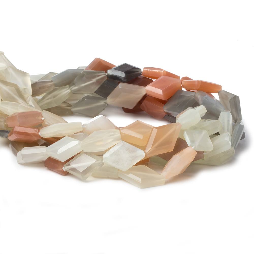 12x9-17x10mm Multi-Color Moonstone faceted kite 14.5 inches 25 Beads - Beadsofcambay.com
