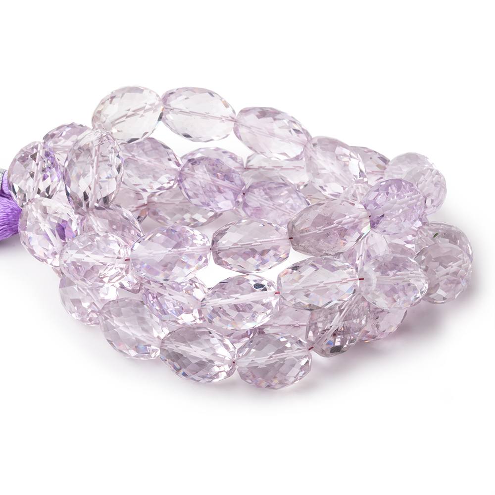 14x10mm Pink Amethyst Faceted Olive Beads 15 inch 28 pieces AA - Beadsofcambay.com