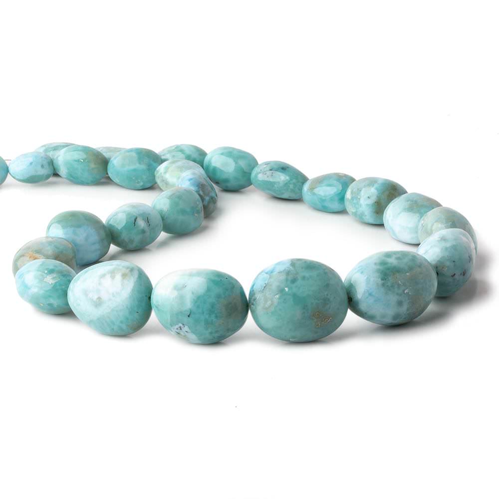 12x9-23x16mm Larimar plain nugget beads 18 inch 28 pieces AAA - Beadsofcambay.com