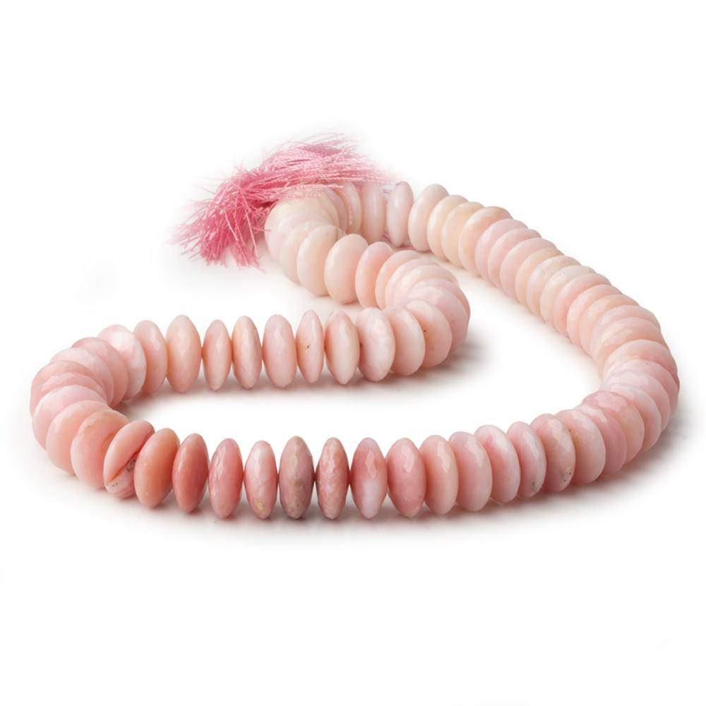 13-13.5mm Pink Peruvian Opal German Faceted Rondelles 16 inches 72 pcs AA - Beadsofcambay.com
