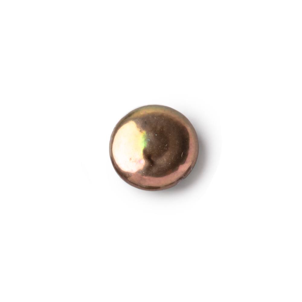 13-14mm Peacock Brown Coin Freshwater Pearl Focal 1 piece - Beadsofcambay.com