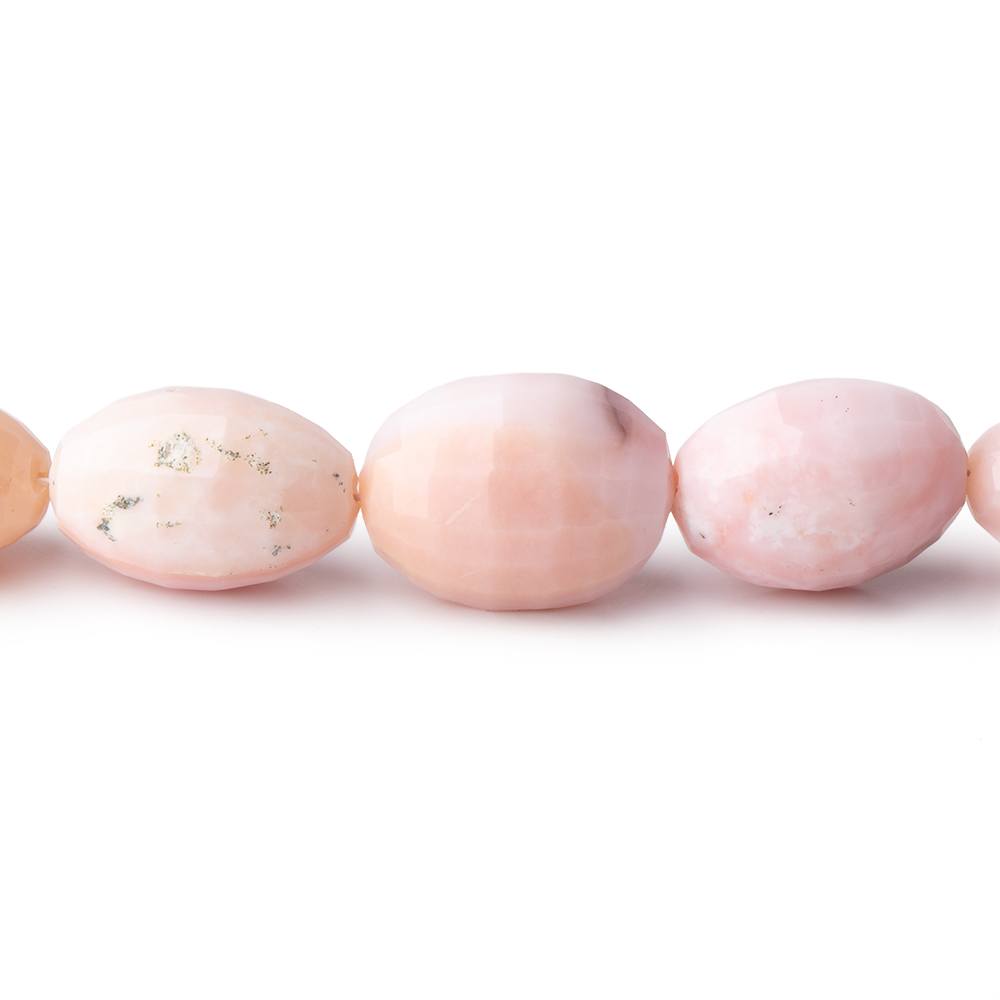 13-15mm Pink Peruvian Opal Faceted Oval Beads 14 inch 25 pieces - Beadsofcambay.com