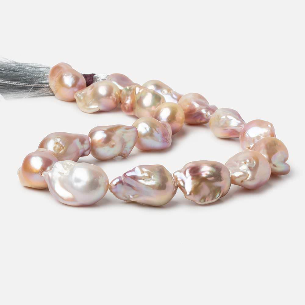 13-15mm Tonal Blush Pink Ultra Baroque Freshwater Pearls 16.5 inch 18 pieces AA 0.8mm drill hole - Beadsofcambay.com