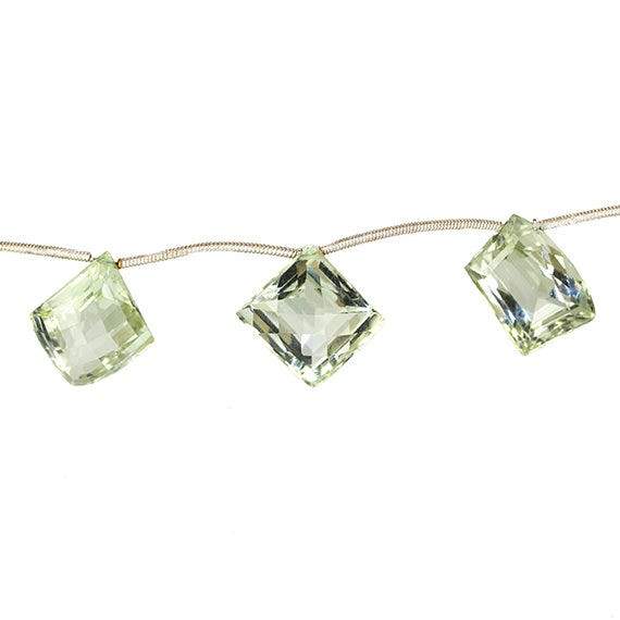 13-19mm Prasiolite Faceted Multiple Shape Pavilion Facet Beads 7 pieces - Beadsofcambay.com