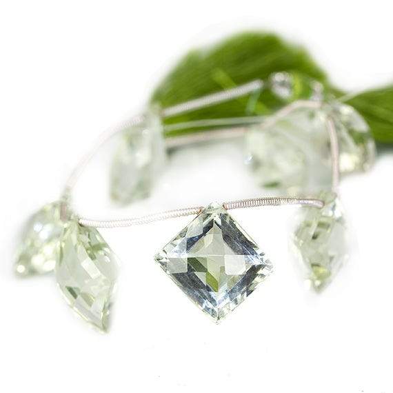 13-19mm Prasiolite Faceted Multiple Shape Pavilion Facet Beads 7 pieces - Beadsofcambay.com
