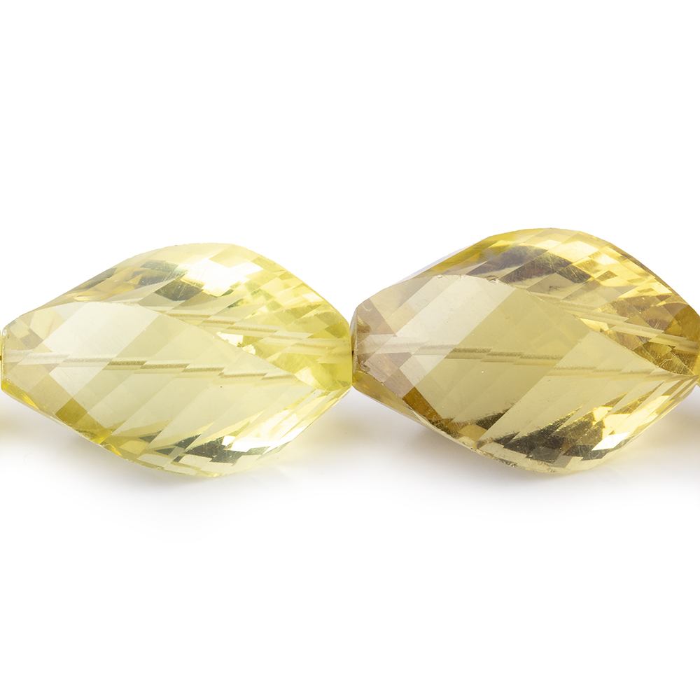 13-22mm Lemon Quartz Straight Drilled Twist Beads 16 inch 25 pieces - Beadsofcambay.com