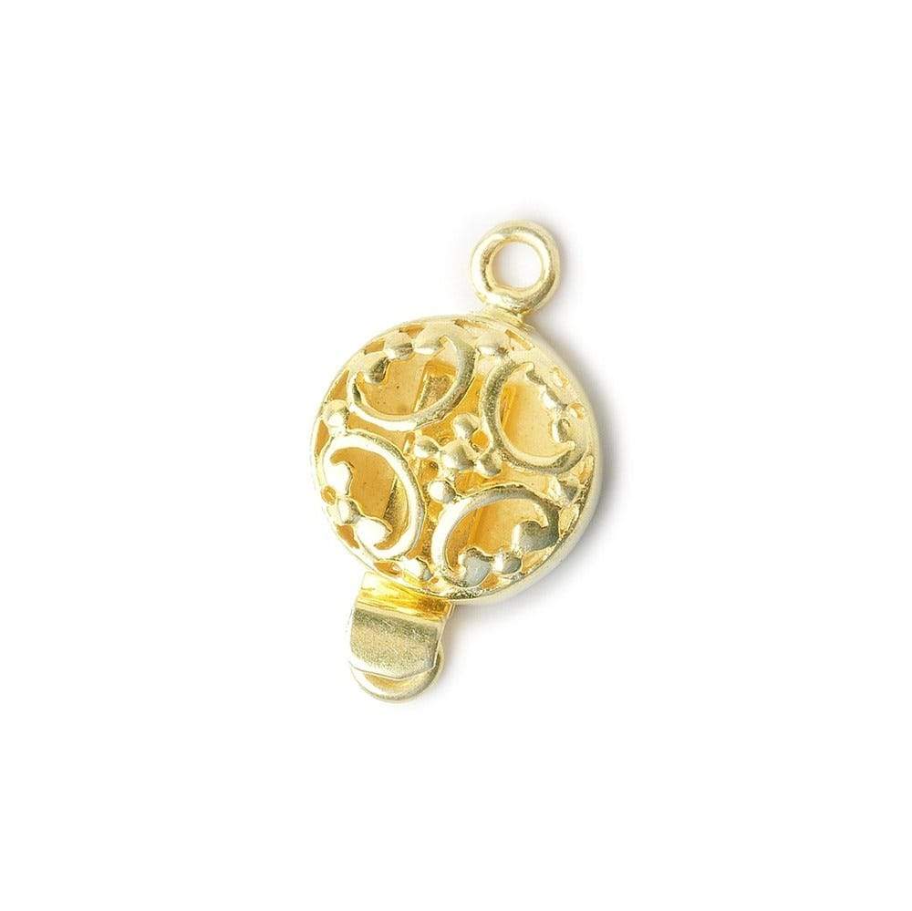 13mm 22kt Gold plated Box Clasp Filigree Design 1 piece - Beadsofcambay.com