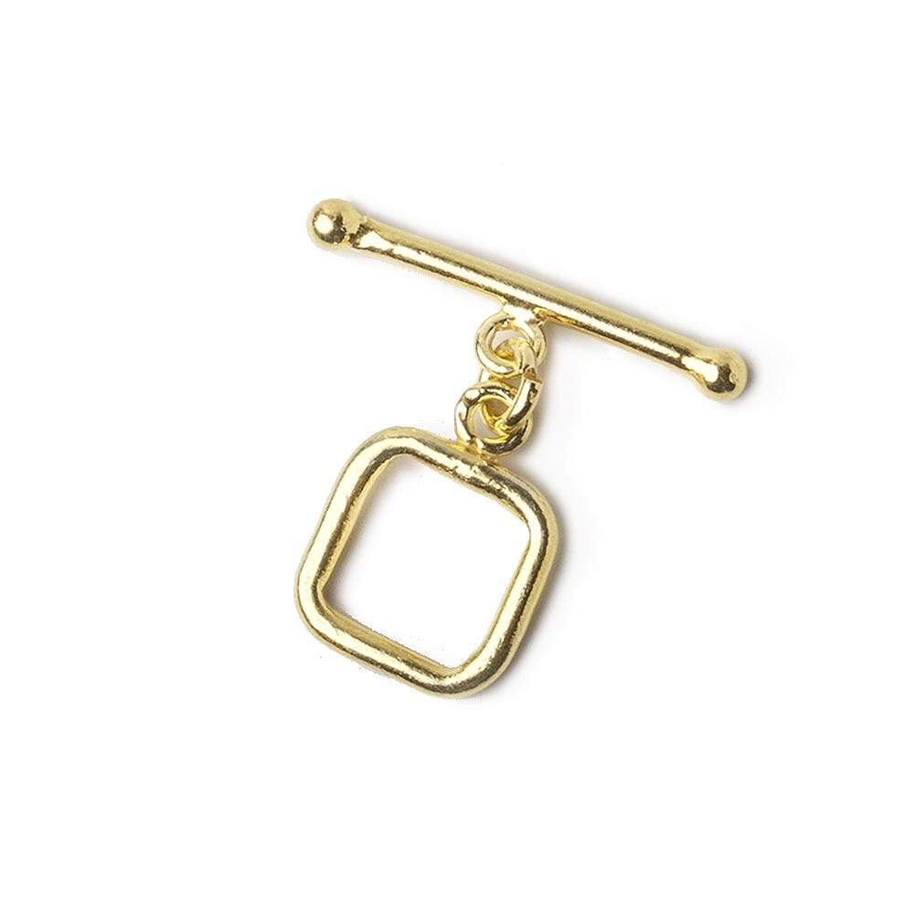 10mm Vermeil Toggle Rounded Square Design 1 piece - Beadsofcambay.com