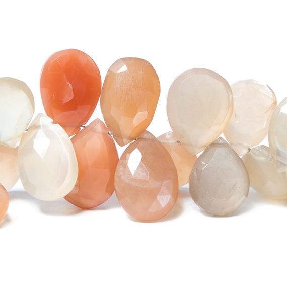 13x10-16x11mm Mango Orange Moonstone pear briolette 7.75 in. 46 Beads - Beadsofcambay.com