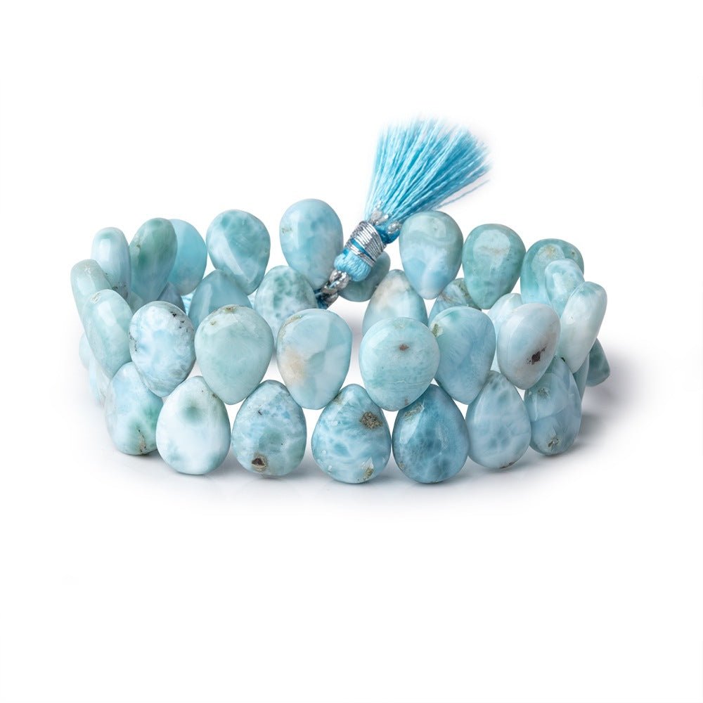 13x10mm Larimar Plain Pear Beads 7.5 inch 37 pieces AA - Beadsofcambay.com