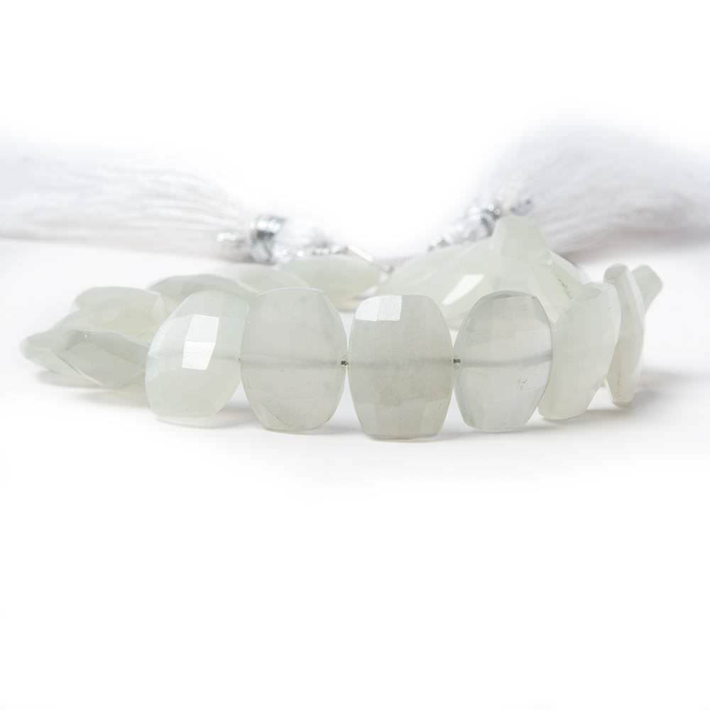 13x10mm Off White Moonstone side drilled Faceted Cushions 7 inch 17 Beads - Beadsofcambay.com