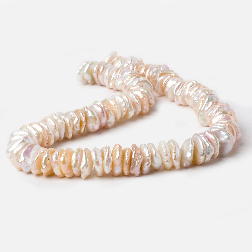 13x11-15x13mm Tri-Color Center Drilled Keshi Freshwater Pearls 16 inch 86 beads - Beadsofcambay.com