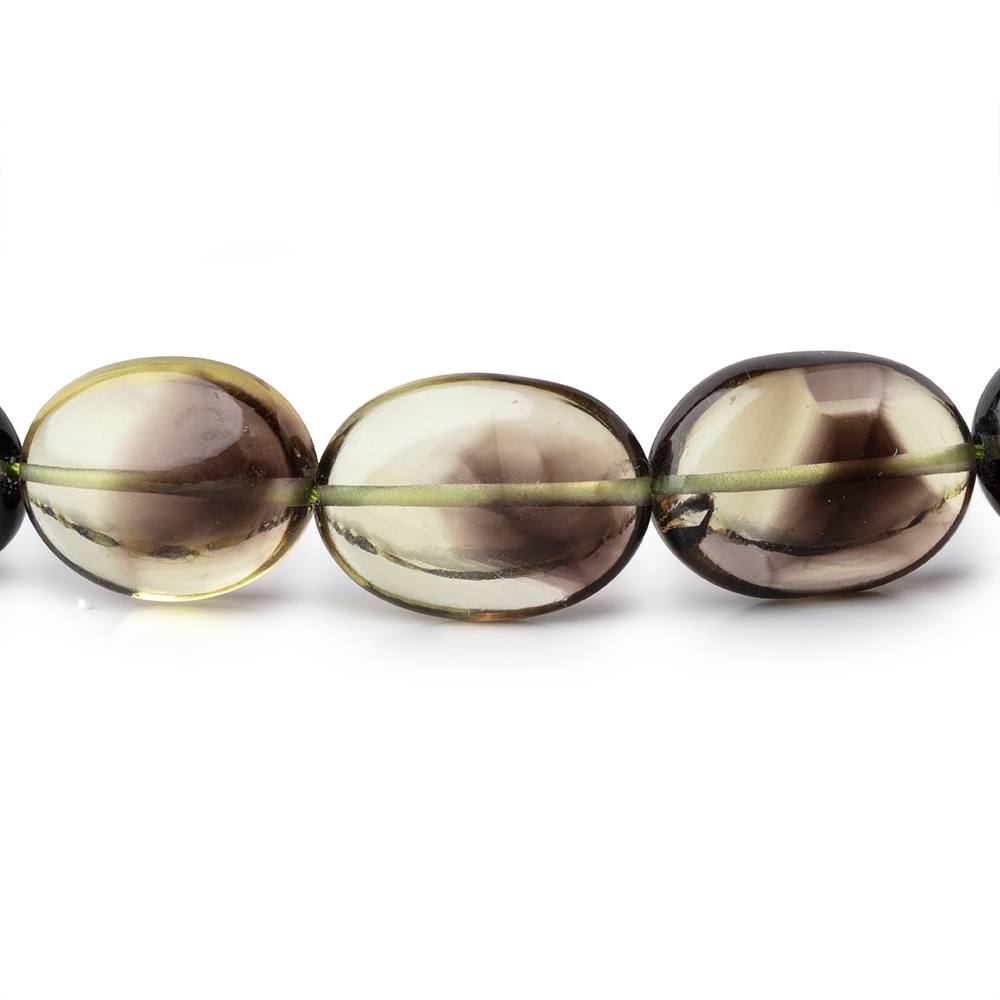 13x11-17x12mm Bi-color Quartz Straight Drilled Plain Oval Beads 16 inch 29 pieces - Beadsofcambay.com