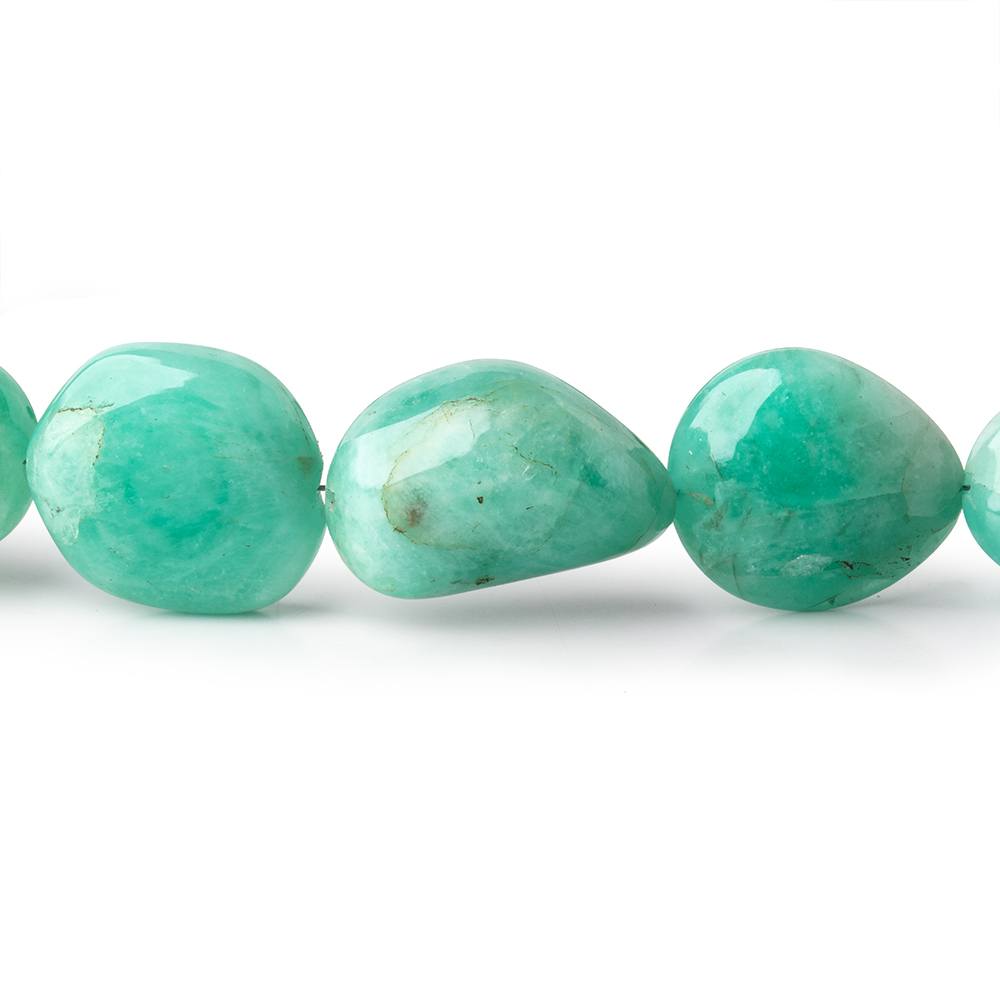 13x11-20x13mm Colombian Emerald Plain Nugget Beads 16 inch 25 pieces - Beadsofcambay.com