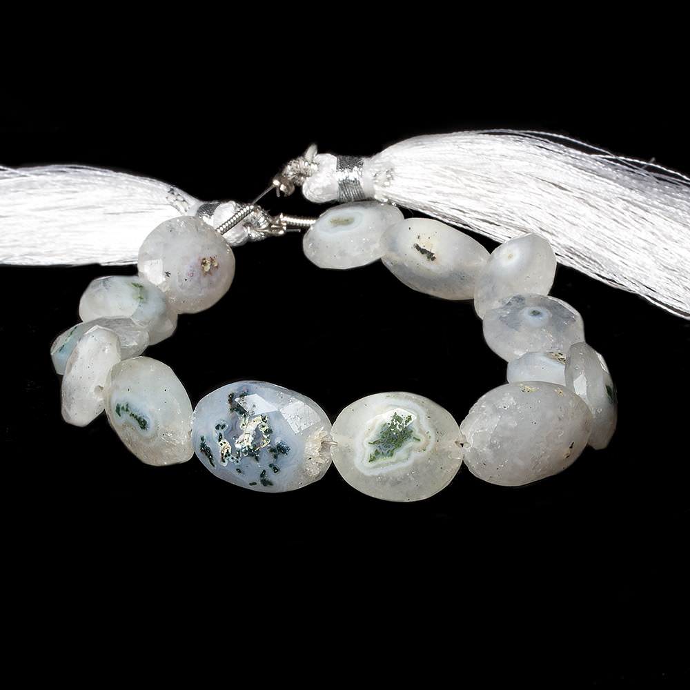 13x12-16x13mm Peacock Solar Quartz faceted oval nugget beads 8 inch 11 pieces - Beadsofcambay.com