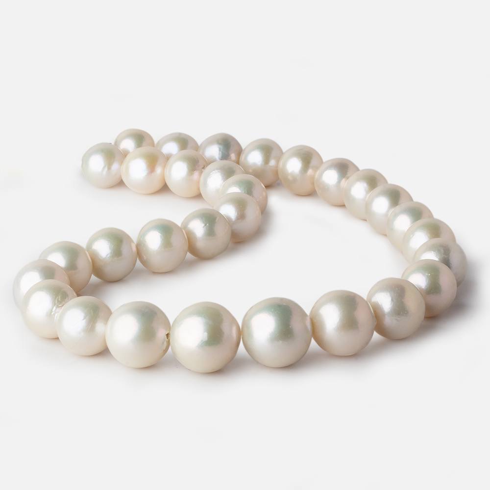 13x13-17x17mm Off White Near Round Freshwater Pearl 17 inch 30 pieces A - Beadsofcambay.com