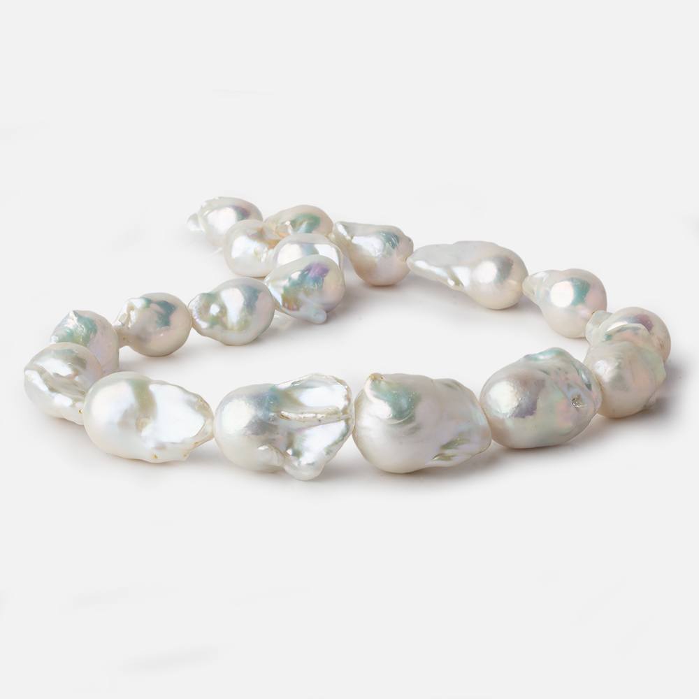 13x17-16x26mm Off White Ultra Baroque Freshwater Pearl 16 inch 18 pieces A - Beadsofcambay.com