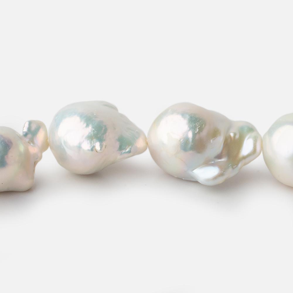 13x17-16x26mm Off White Ultra Baroque Freshwater Pearl 16 inch 18 pieces A - Beadsofcambay.com