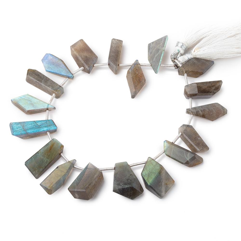 13x6-13x11mm Labradorite Top Drill Faceted Nuggets 7.5 inch 16 Beads - Beadsofcambay.com