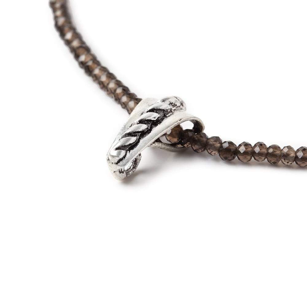13x6mm Antiqued Sterling Silver Slider Style Twisted Rope Bail Set of 2 - Beadsofcambay.com
