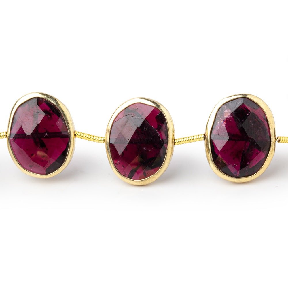 14-16mm Vermeil Bezel Rhodolite Garnet Faceted Nuggets 8 inch 12 Beads - Beadsofcambay.com