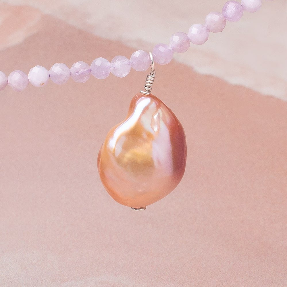 22-27mm Peach Ultra Baroque Focal Beads 1 piece AA - BeadsofCambay.com