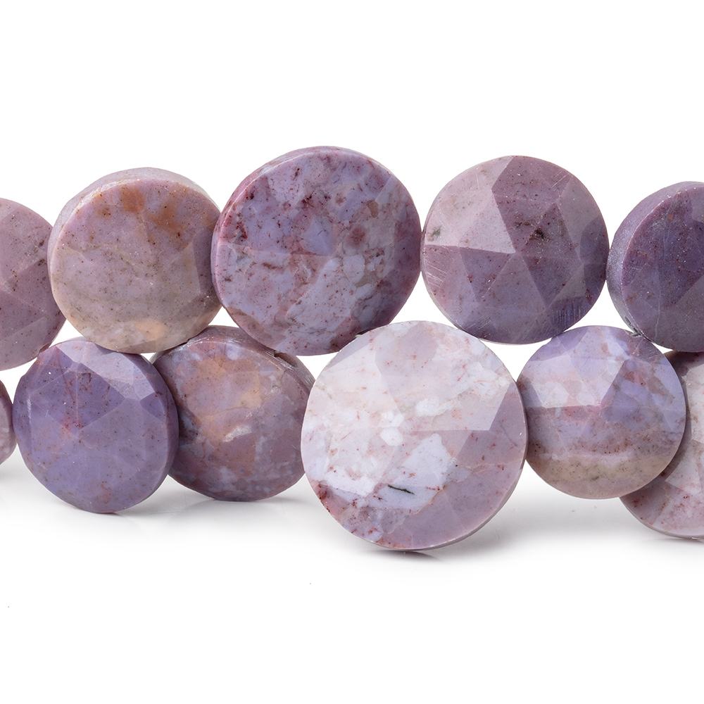 14-19mm Turkish Purple Jade Faceted Coin Beads 7.5 inch 29 pieces - Beadsofcambay.com