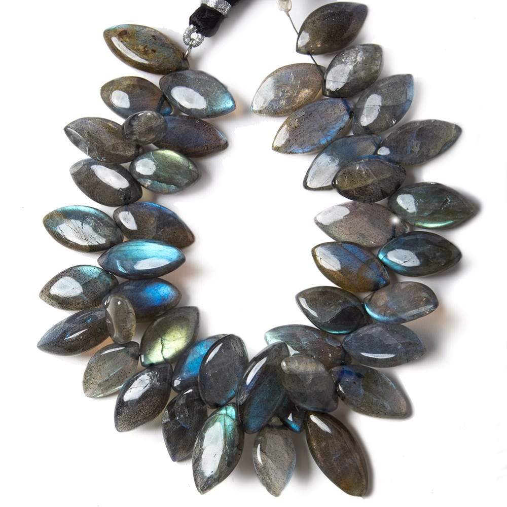 14 -20mm Labradorite Plain Marquise Beads 8 inch 43 pieces - Beadsofcambay.com