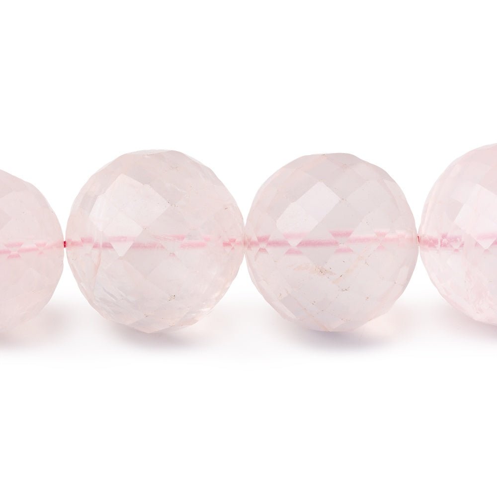 14-24mm Rose Quartz faceted rounds 14.5 inches 21 Beads AA Grade - Beadsofcambay.com