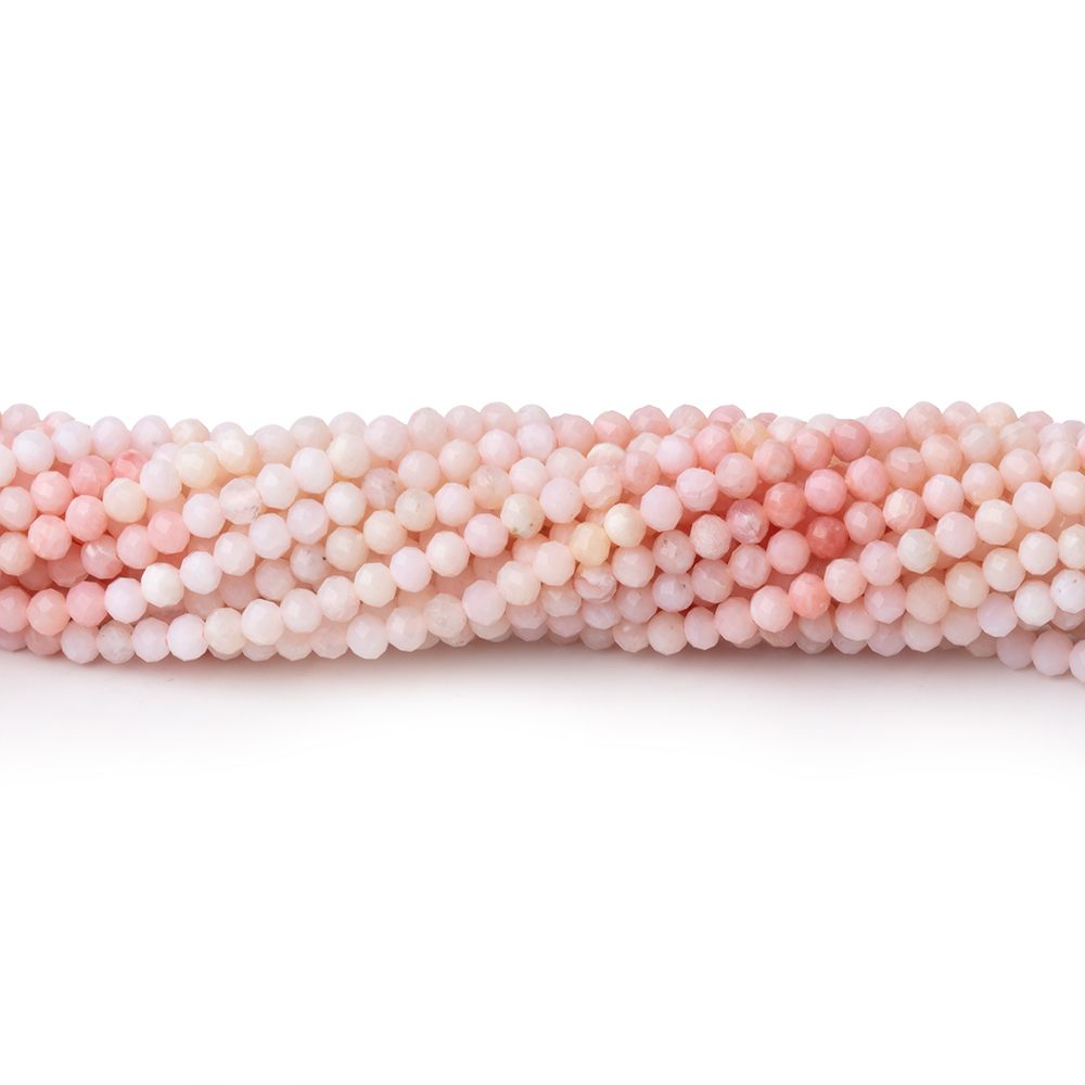 2.5mm Pink Peruvian Opal Micro Faceted Round 13 inch 154 beads AAA - BeadsofCambay.com