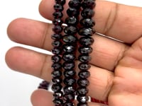 BeadsofCambay 6-9mm Rhodolite Garnet faceted round and rondelle beads 16 inch 92 pieces AAA