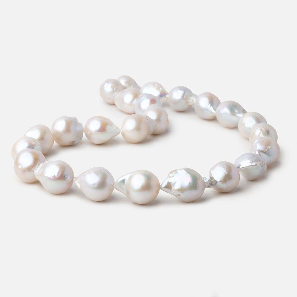 14.5x12-19x15mm Off White Ultra Baroque Freshwater Pearls 16 inch 24 pcs - Beadsofcambay.com