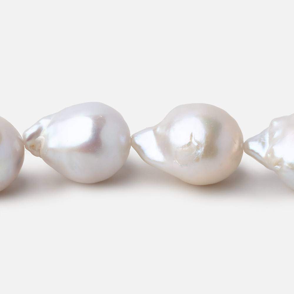 14.5x12-19x15mm Off White Ultra Baroque Freshwater Pearls 16 inch 24 pcs - Beadsofcambay.com