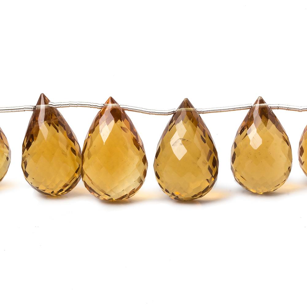 14x10 -19x12mm Madeira Citrine Faceted Tear Drop Beads 7 inch 13 pieces - Beadsofcambay.com