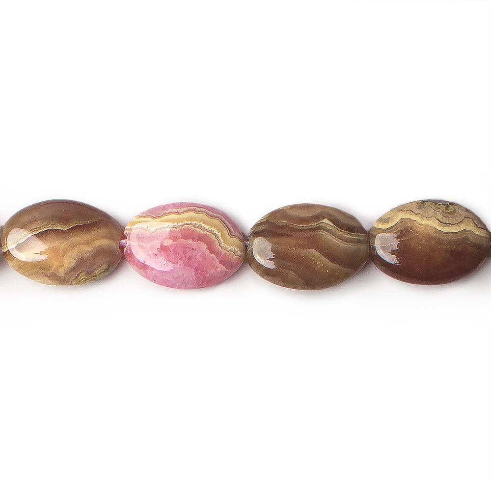 14x10mm Chocolate Rhodochrosite plain ovals 15.5 inch 28 beads - Beadsofcambay.com