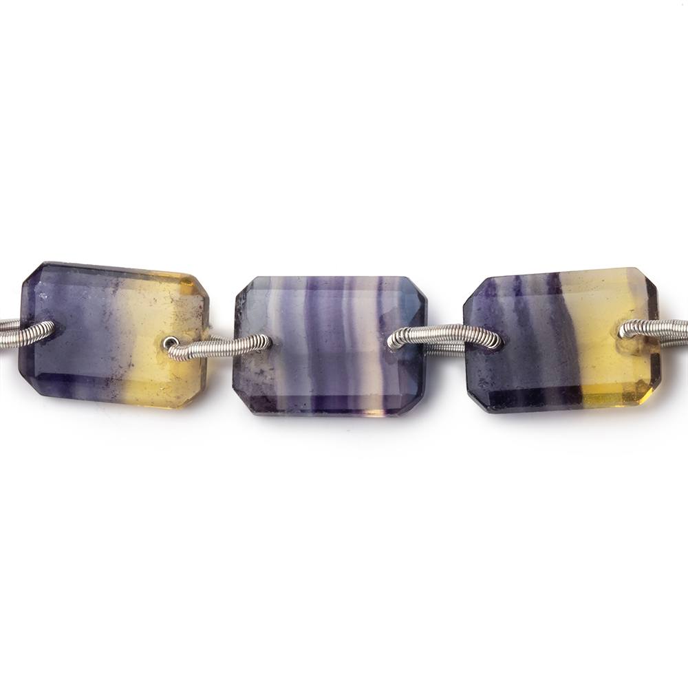14x10mm Fluorite Double Drilled Rectangle Beads 7 inch 11 pieces - Beadsofcambay.com
