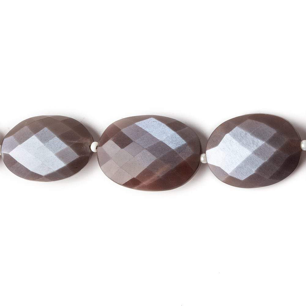 14x11-20x14mm Chocolate Brown Moonstone faceted ovals 16 inch 25 beads AA grade - Beadsofcambay.com