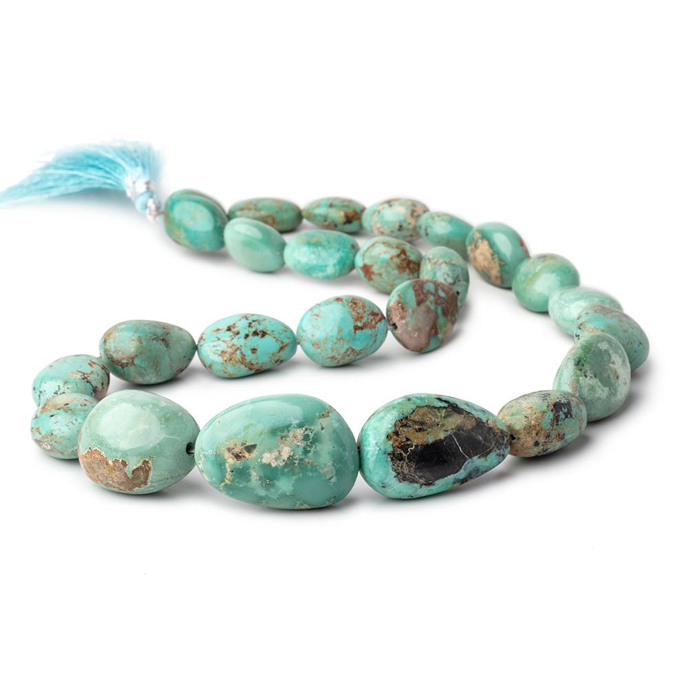 14x12-27x19mm Persian Turquoise Plain Nuggets 18 inch 25 beads - Beadsofcambay.com