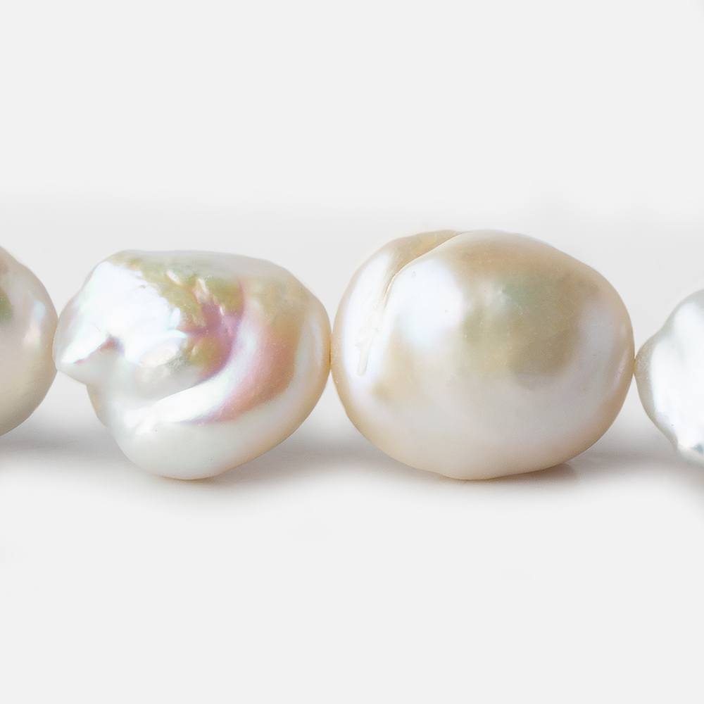 14x14-18x27mm Off White Ultra Baroque Freshwater Pearl 16 inch 13 pieces A - Beadsofcambay.com