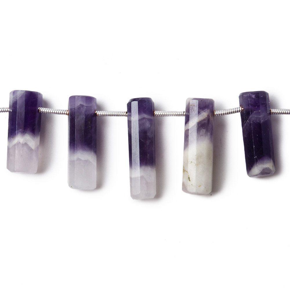 14x6-23x6mm Cape Amethyst Top Drilled Tube Beads 7.5 inch 15 pieces - Beadsofcambay.com