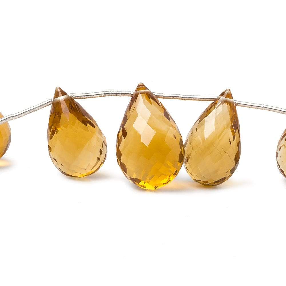 14x9 -19x12mm Madeira Citrine Faceted Tear Drop Beads 7 inch 13 pieces - Beadsofcambay.com