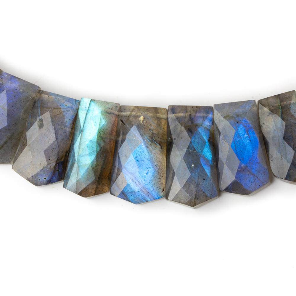 14x9-23x11mm Labradorite double drilled fancy shape collar 40 beads - Beadsofcambay.com
