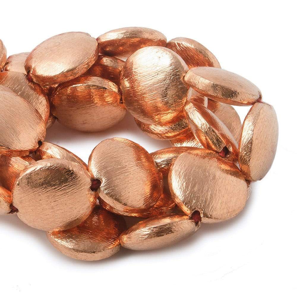 14xmm Brushed Copper Bead coin 8 inch 14 pcs - Beadsofcambay.com