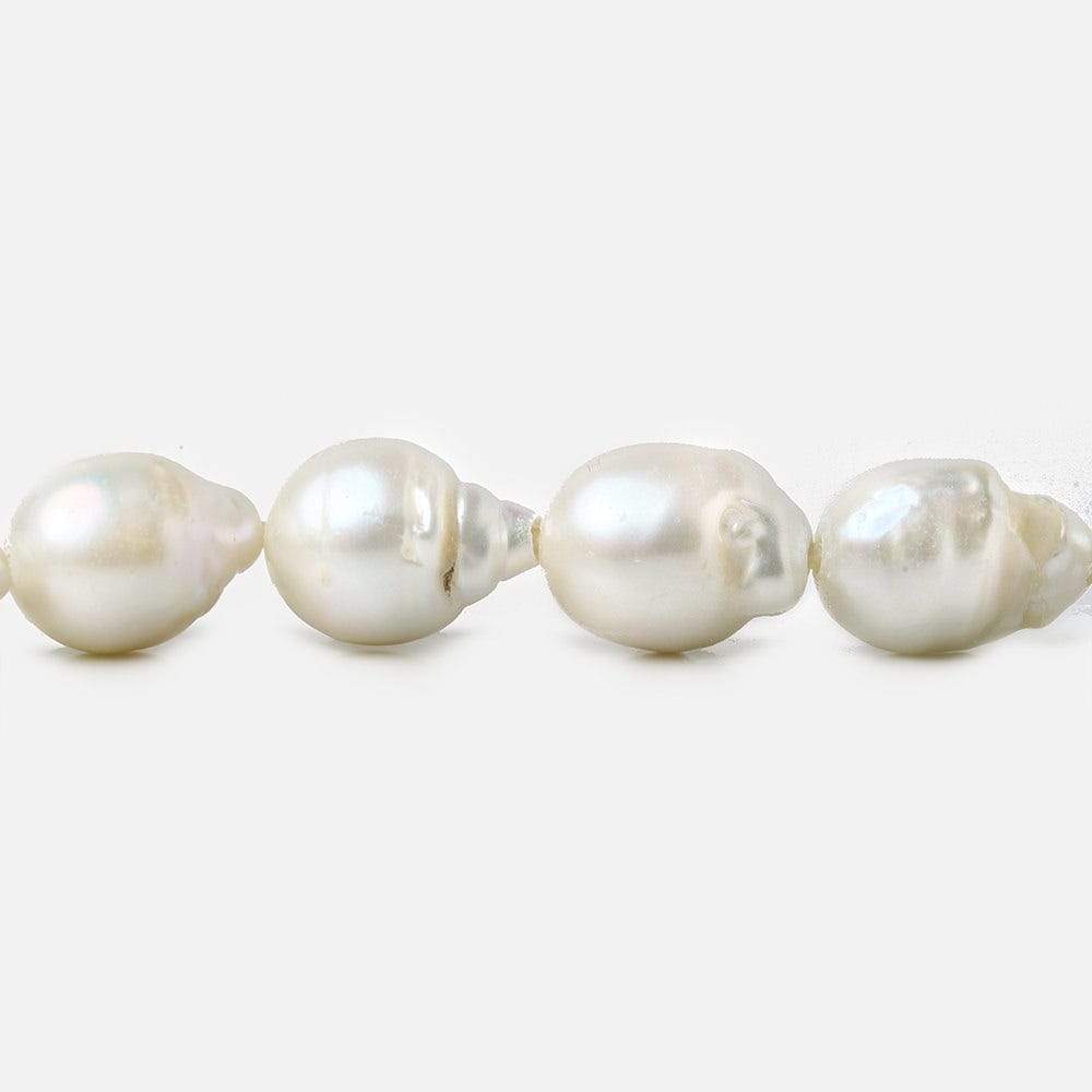 15-16mm Off White Ultra Baroque Large Hole Freshwater Pearls 8 inch 13 pieces - Beadsofcambay.com