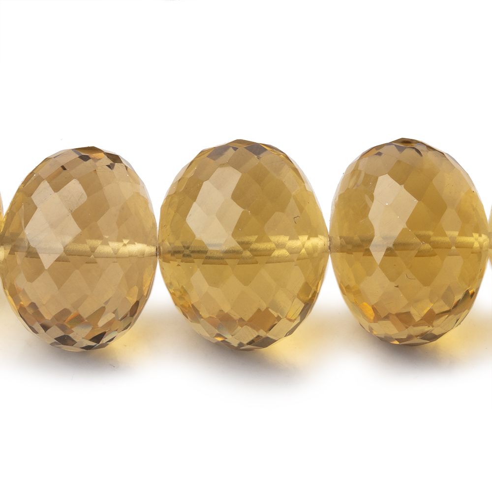 15-16mm Whiskey Quartz Faceted Rondelle Beads 16 inch 37 pieces AA - Beadsofcambay.com