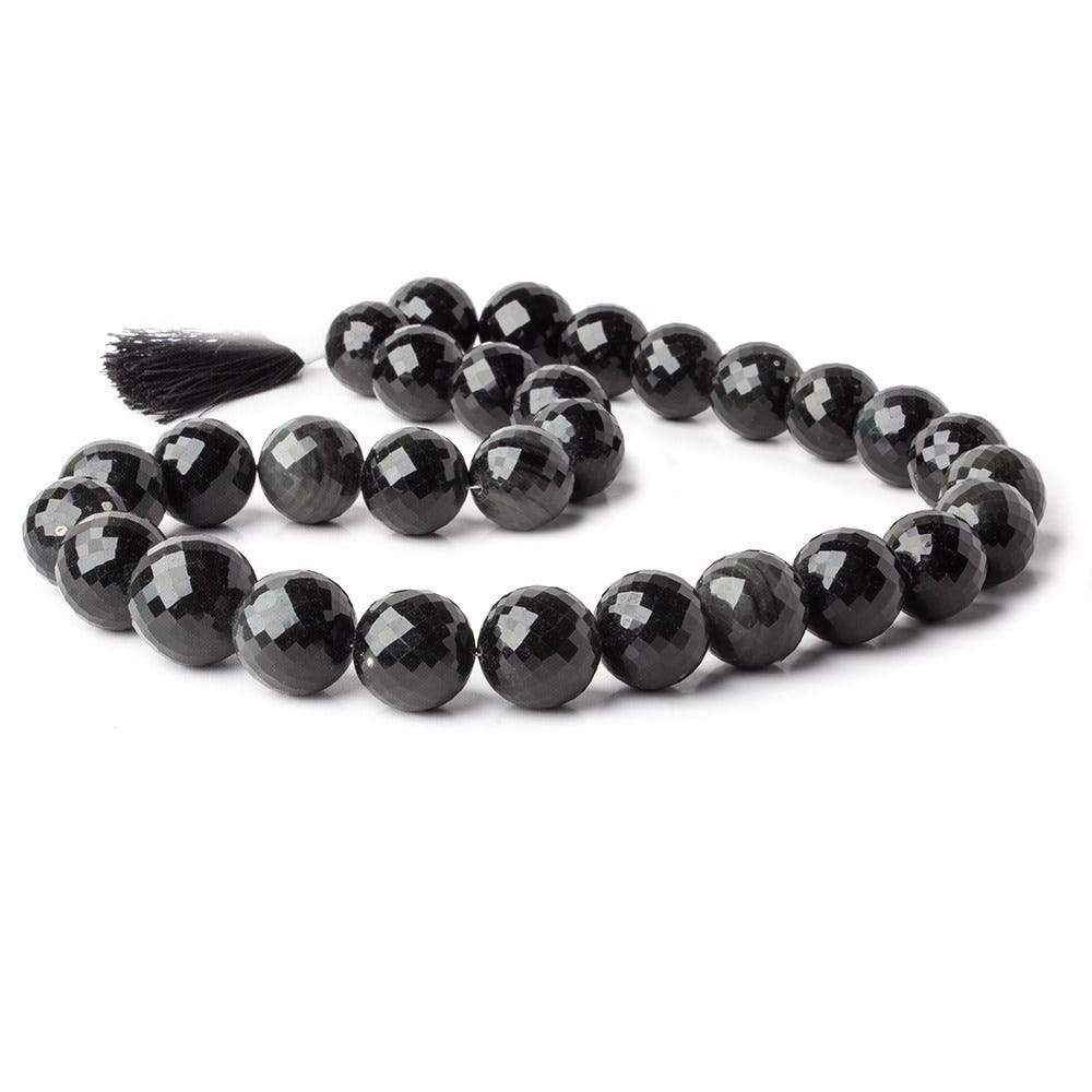 15-17mm Rainbow Obsidian faceted round beads 18 inches 29 pieces - Beadsofcambay.com